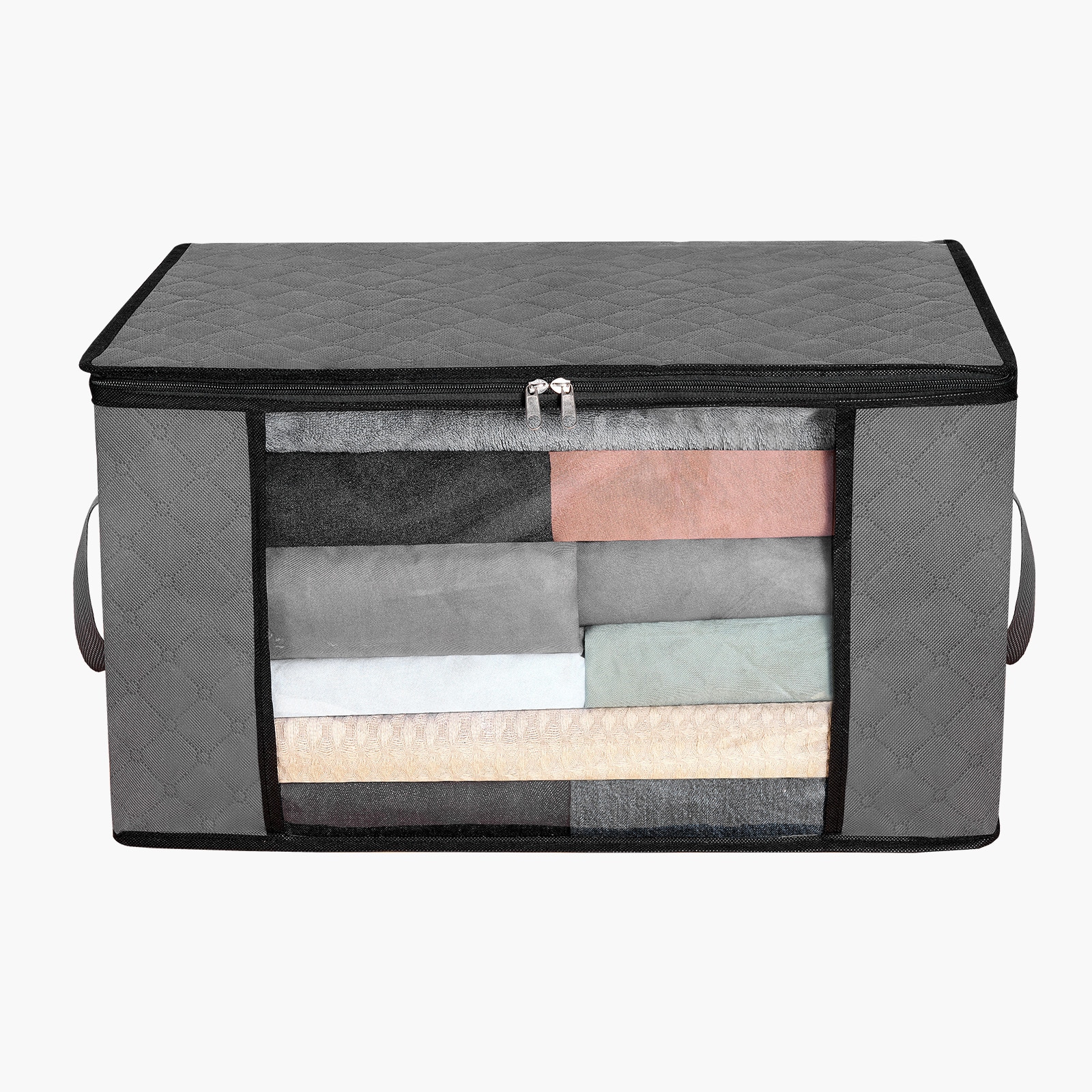 Large Grey Storage Bags For Bedroom Clothes And Bedding 6 Pack_voghion.com
